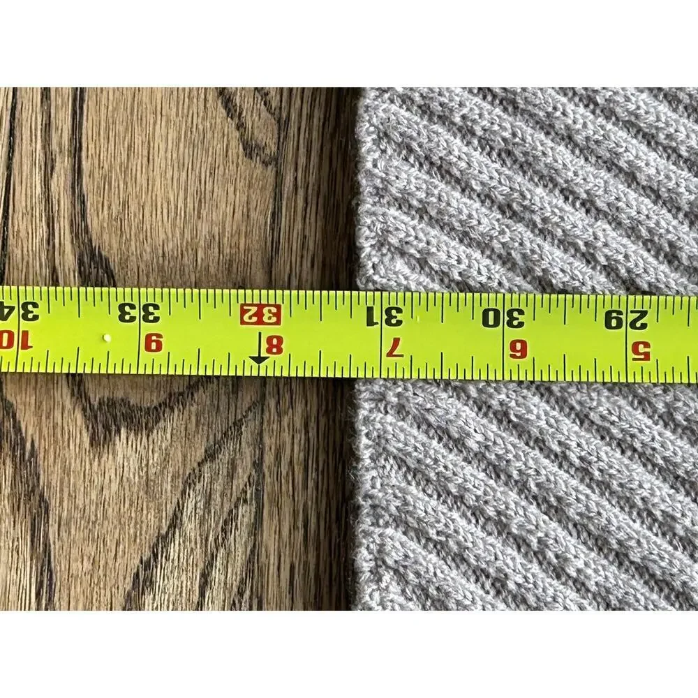 All Saints Gray Ribbed Scarf 70% Acrylic 30% Wool